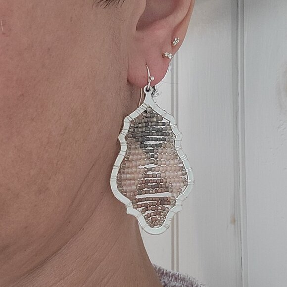 Seed Bead Dangle Earrings - Picture 2 of 4